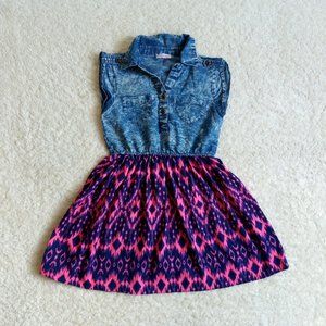 Sensational Girl's Chambray Top Pink/Blue Small 7